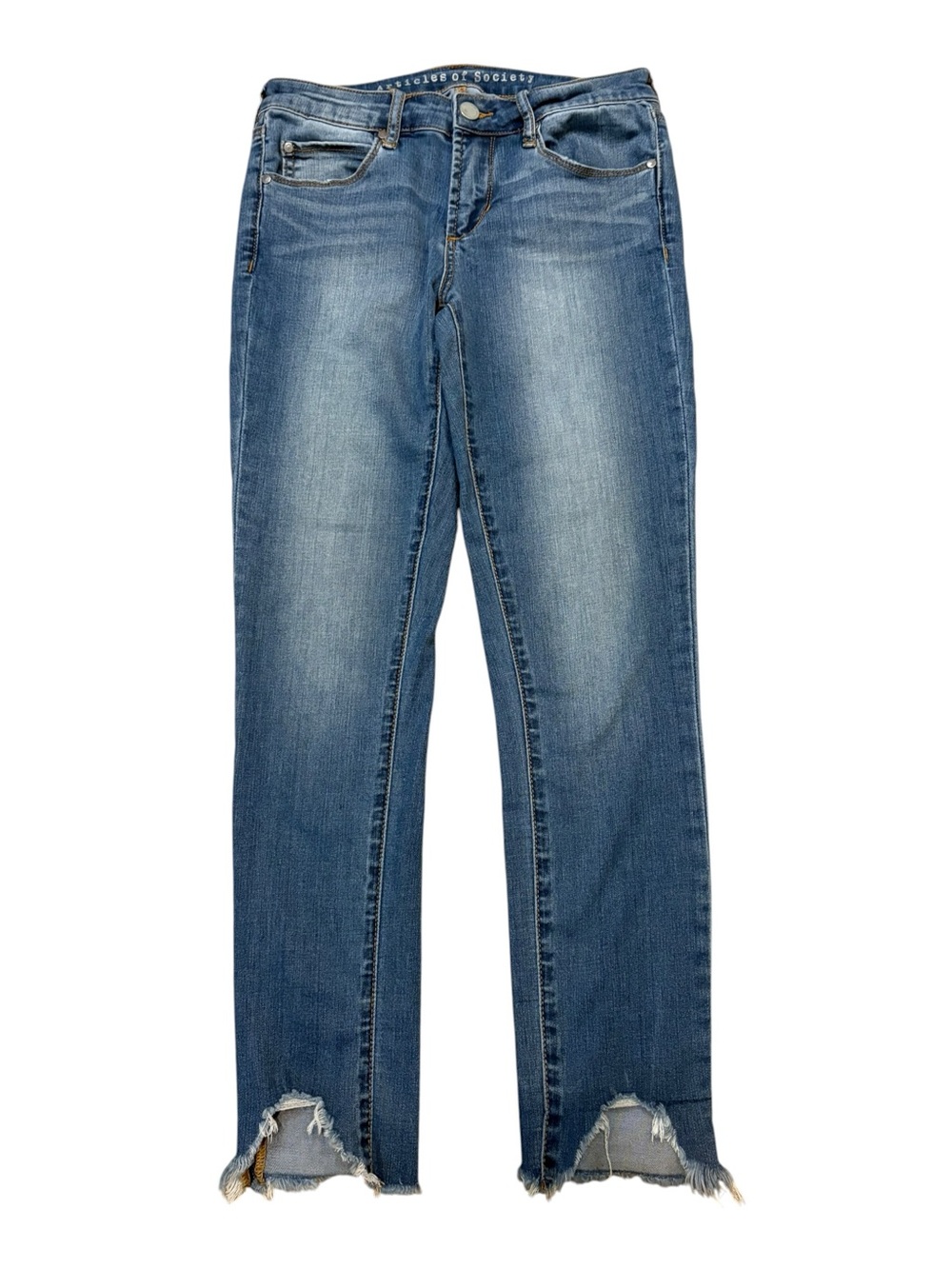 Articles of Society Raw Hem Straight Leg Ankle Jeans. Size 26